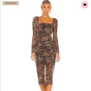 Kai Ruched Dress in Leopard